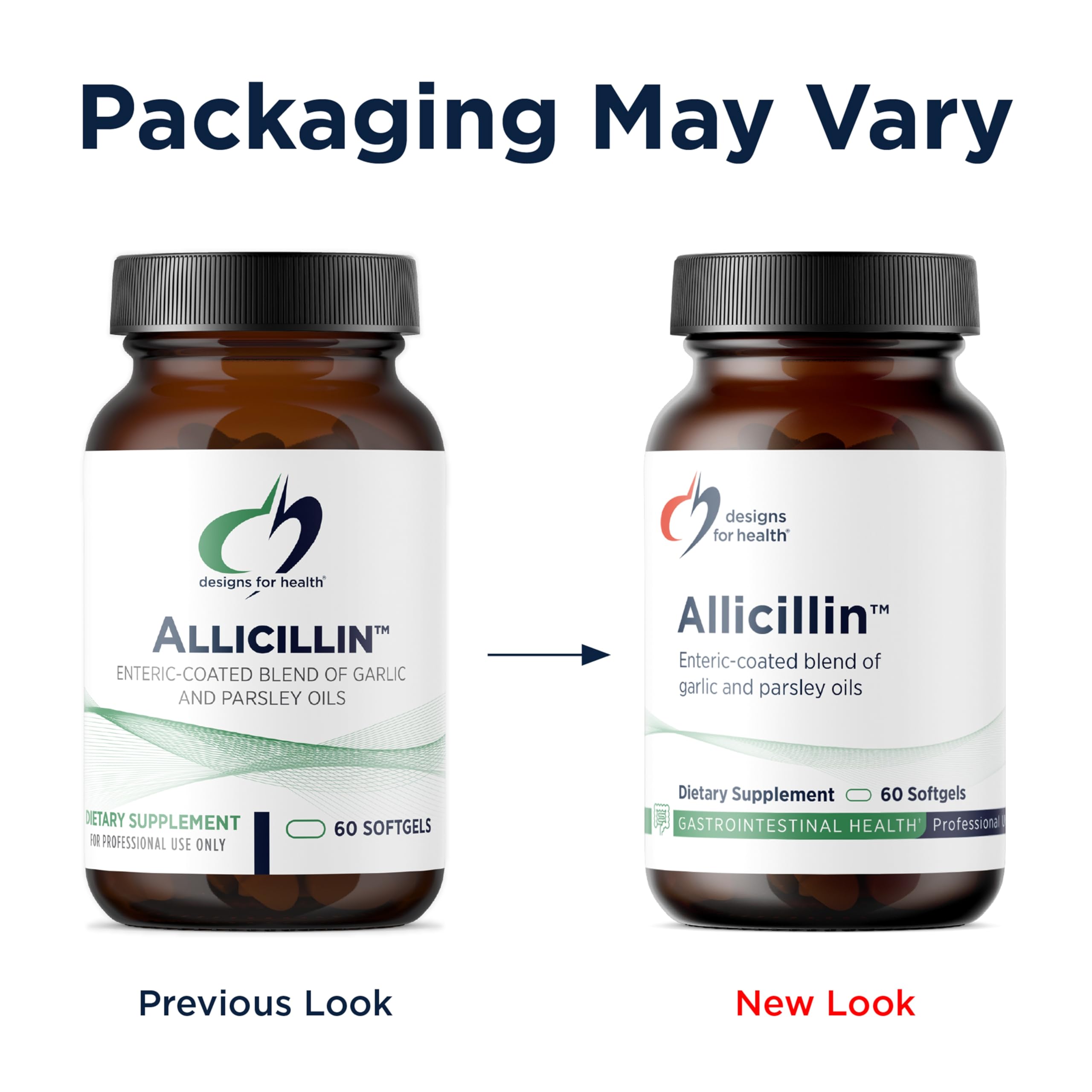 Designs for Health Allicillin - Allicin Supplement with 200mg Garlic Oil + Parsley Oil - Garlic Pills with Powerful Sulfides - Enteric Coated to Help Reduce Odor, Non-GMO (60 Softgels) - Image 4