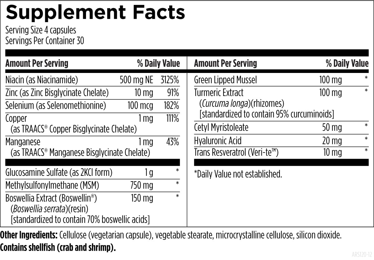 Designs for Health ArthroSoothe - Hyaluronic Acid, Glucosamine, MSM, Green Lipped Mussel, Turmeric + More to Help Support Healthy Joint Function - Non-GMO Supplement for Adults (120 Capsules) - Image 3