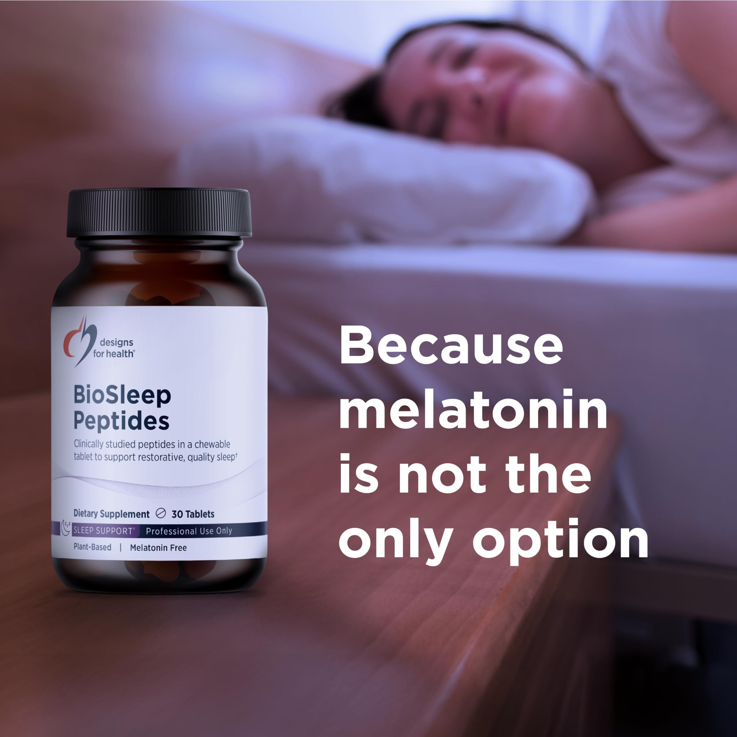 Designs for Health BioSleep Peptides Sleep Support for Adults with Plant-Based Peptides – Vegan + Non-GMO + Non-Melatonin Sleep Health Supplement (30 Servings) - Image 4