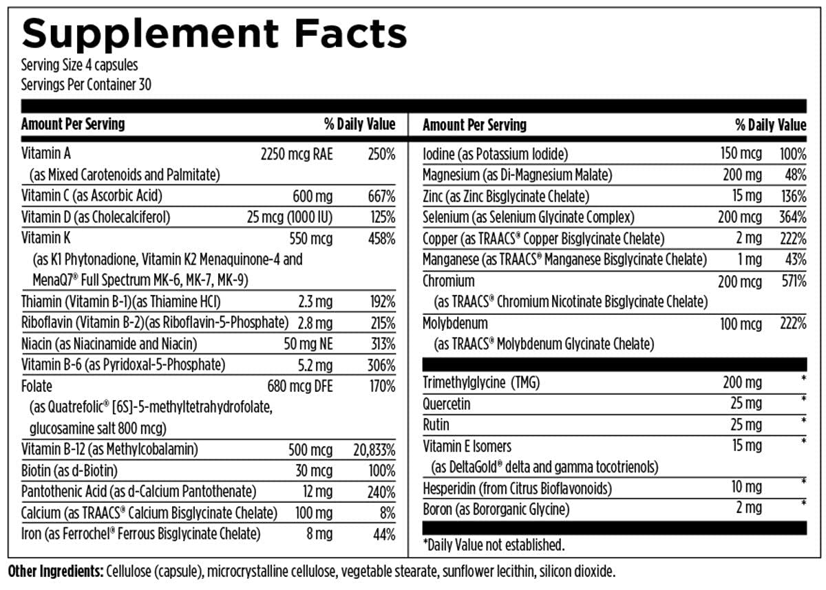 Designs for Health Complete Multi with Copper + Iron - Comprehensive Multi Vitamin + Mineral Supplement with Folate, 1000 IU Vitamin D, Immune Support Vitamins - Multivitamin (120 Capsules) - Image 3