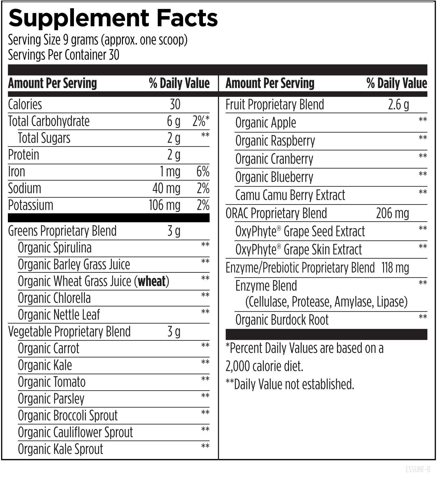Designs for Health EssentiaGreens and Reds (Unflavored, 30 Servings), Vegan Superfood Powder with Spirulina, Kale, Apple & More, for Daily Nutrition and Digestive Health - Image 4