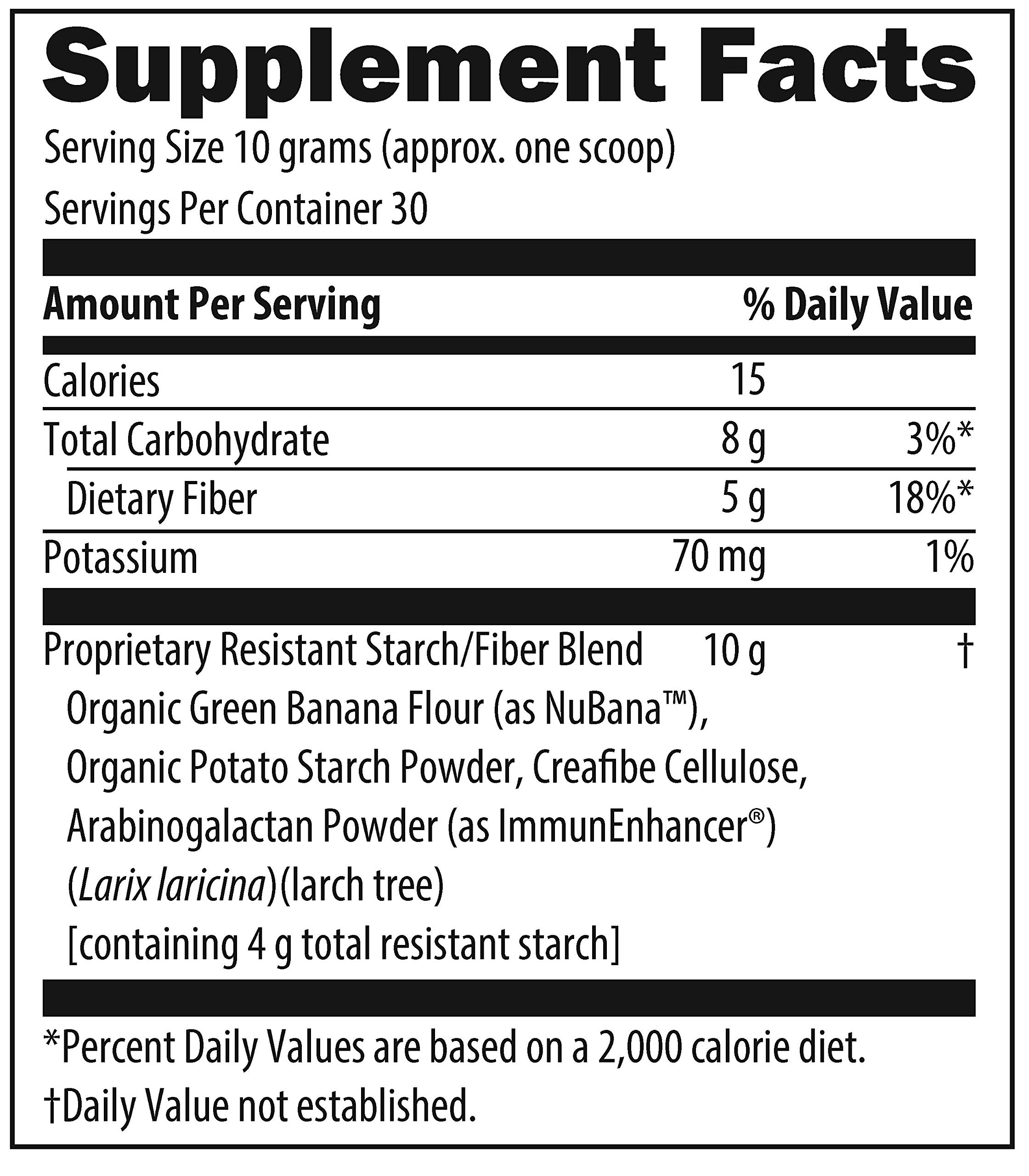 Designs for Health Fiber Prebiotic Complete RS - Fiber Supplement Powder with Resistant Starch - Organic Green Banana Flour + Organic Potato Starch Powder, Non-GMO + Unflavored (30 Servings / 300g) - Image 3