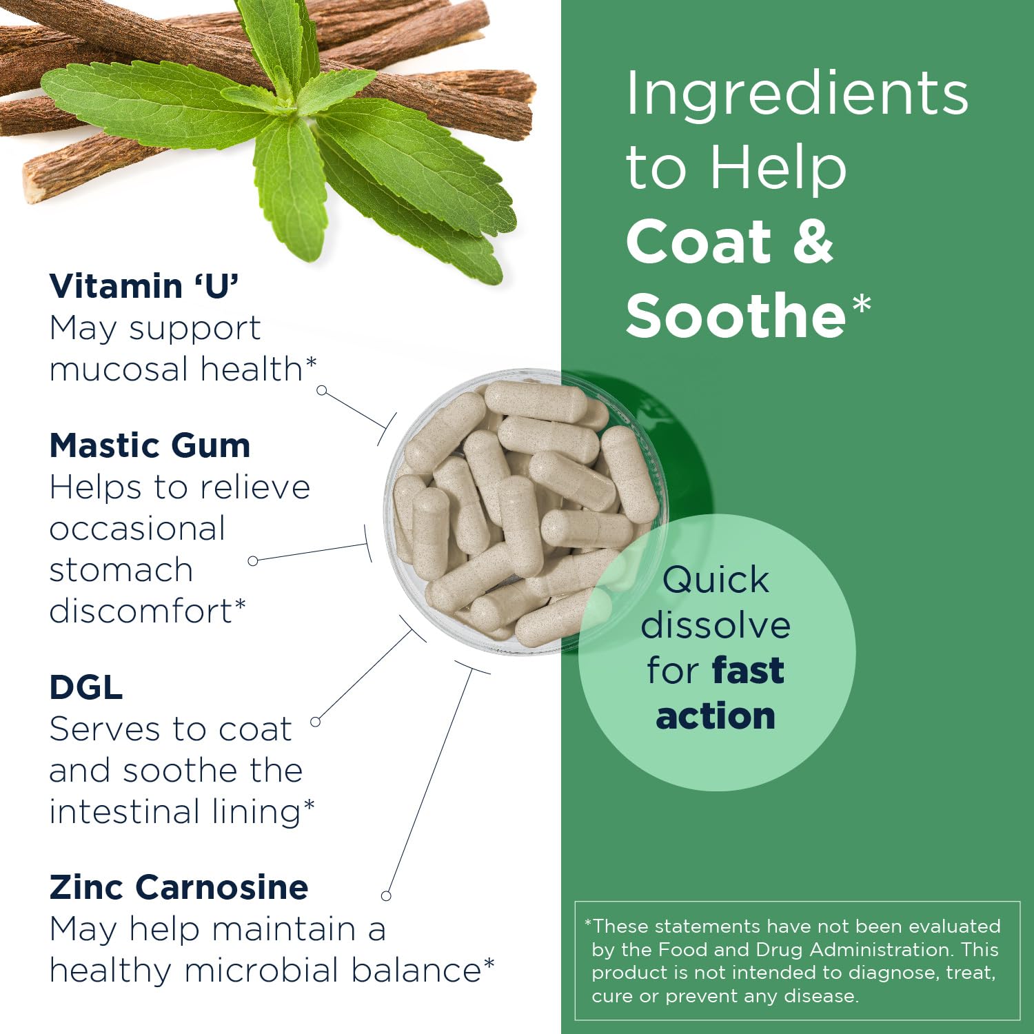 Designs for Health GastroMend HP - Mastic Gum, Zinc, L-Carnosine, Deglycyrrhizinated Licorice Gut Health Supplements - May Support Gastric Health, Occasional Bloating or Upset Stomach (60 Capsules) - Image 3