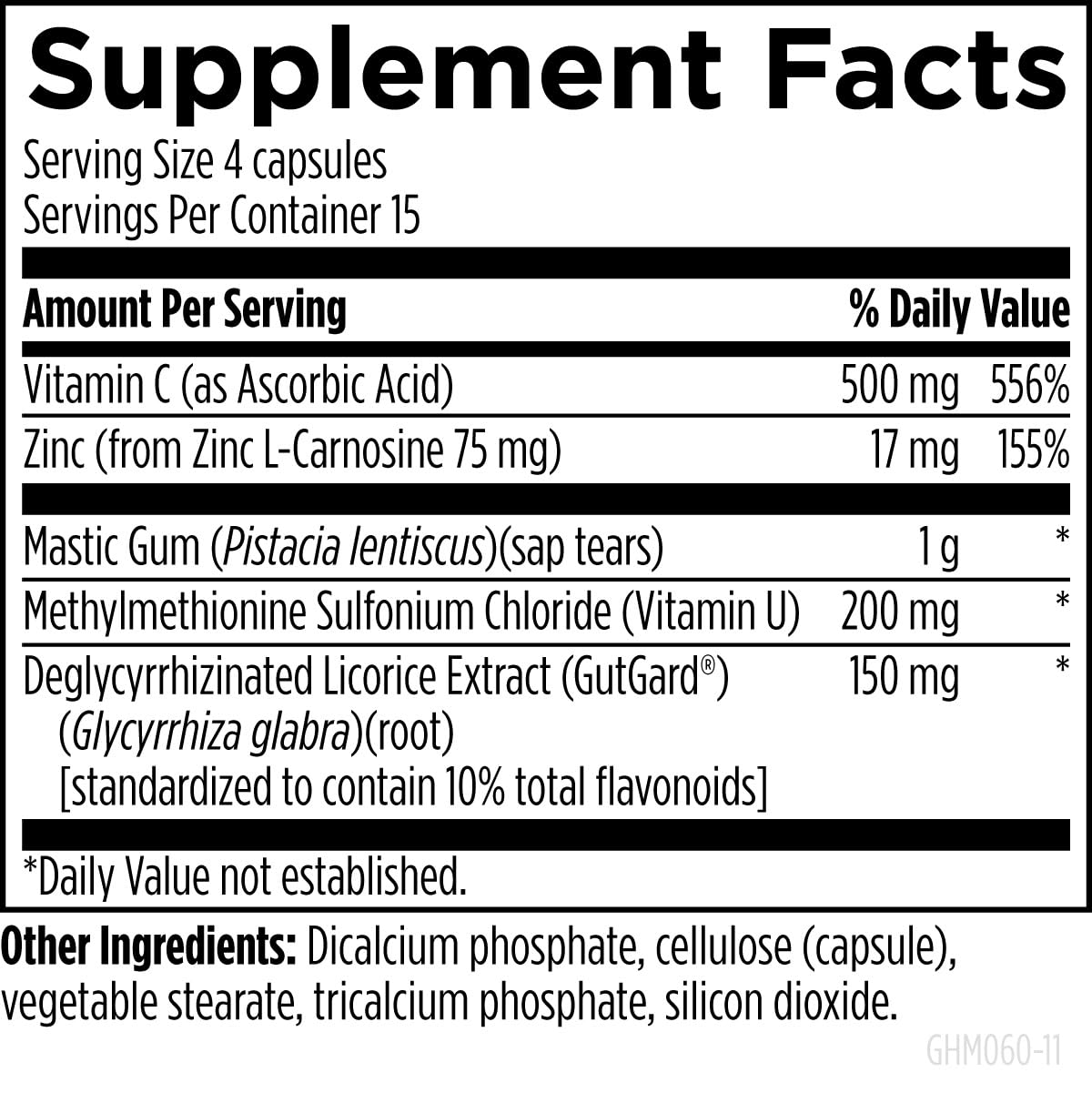 Designs for Health GastroMend HP - Mastic Gum, Zinc, L-Carnosine, Deglycyrrhizinated Licorice Gut Health Supplements - May Support Gastric Health, Occasional Bloating or Upset Stomach (60 Capsules) - Image 4