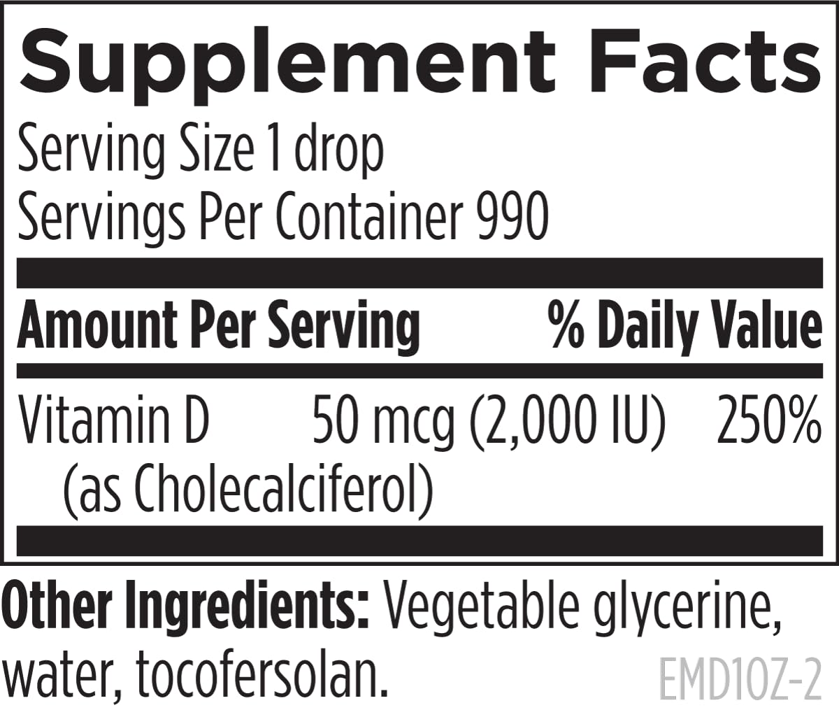 Designs for Health Hi-Po Emulsi Vitamin D Drops - Liquid Vitamin D 2000 IU, Highly Concentrated Vitamin D3 - Bone Health + Immune Support Supplement - 2000 IU Per Drop (1000 Servings / 1 Ounce) - Image 5