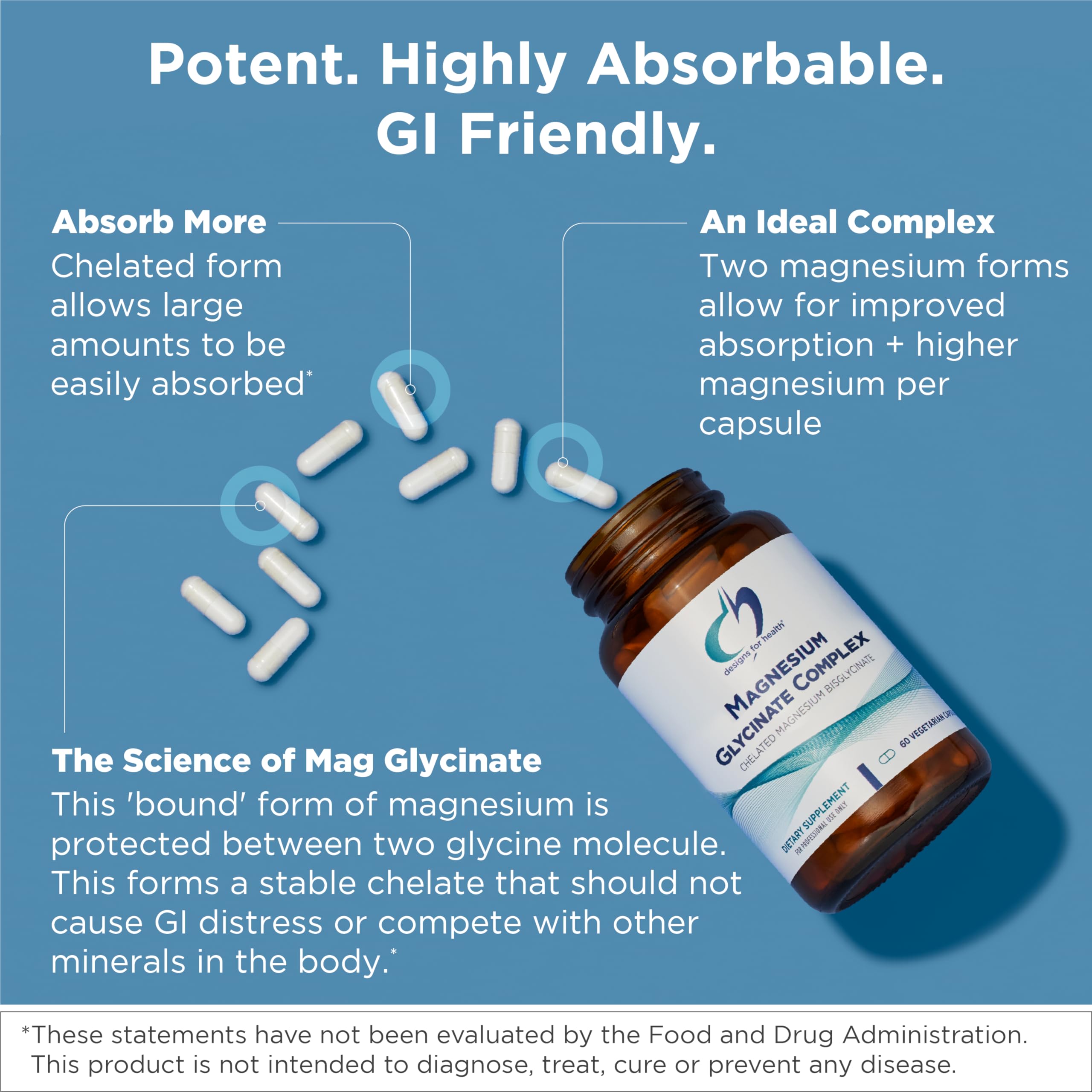 Designs for Health Magnesium & Women's Probiotic Bundle - ProbioMed Women (30 Capsules) Gut Health & Vaginal Probiotic with Magnesium Glycinate Complex (60 Capsules) Superior Absorption Magnesium - Image 7