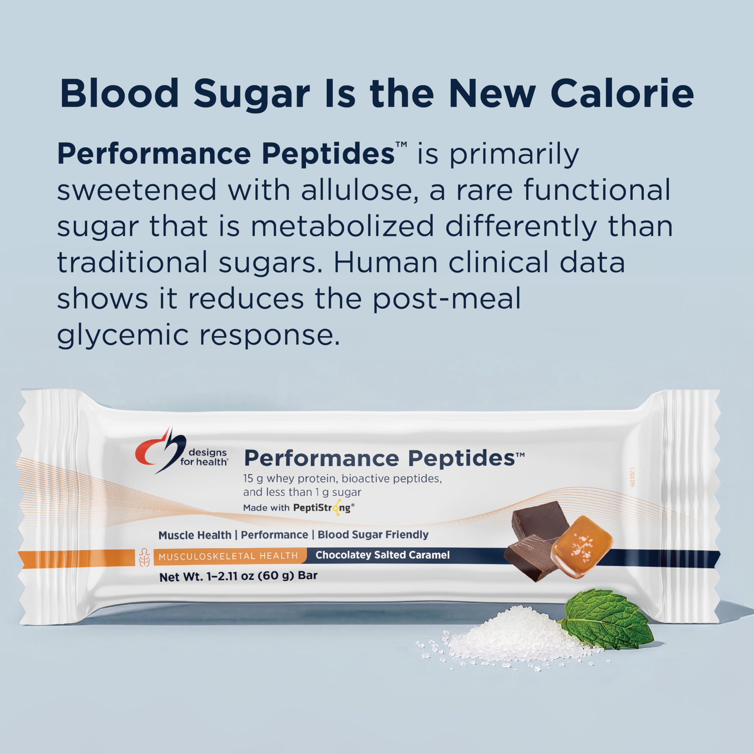 Designs for Health Performance Peptides Bars (12 Bars) | 15 g Whey Protein + 2.4 g PeptiStrong for Muscle & Endurance Support – Sweetened with Allulose – Vegetarian, Gluten-Free, Non-GMO, <1 g Sugar - Image 5