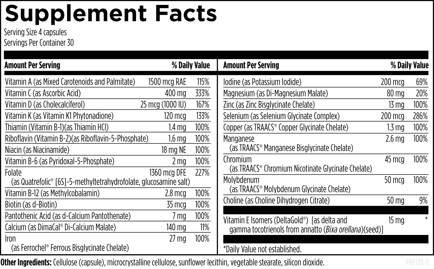 Designs for Health Prenatal Pro Methylated Multivitamin for Women - Prenatal Vitamins with Iron, A, D, E + Vitamin K with Methylated Folate, Calcium Magnesium Zinc for Nursing + Postpartum (120 Caps) - Image 5