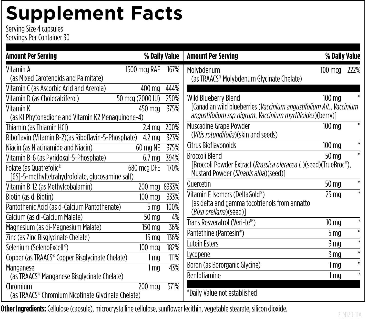 Designs for Health Primal Multi - Paleo-Friendly Multivitamin Supplement with Folate, Tocotrienols, Lutein + Broccoli Seed, Immune Support Vitamins D (2000 IU), C + Zinc (120 Capsules) - Image 3