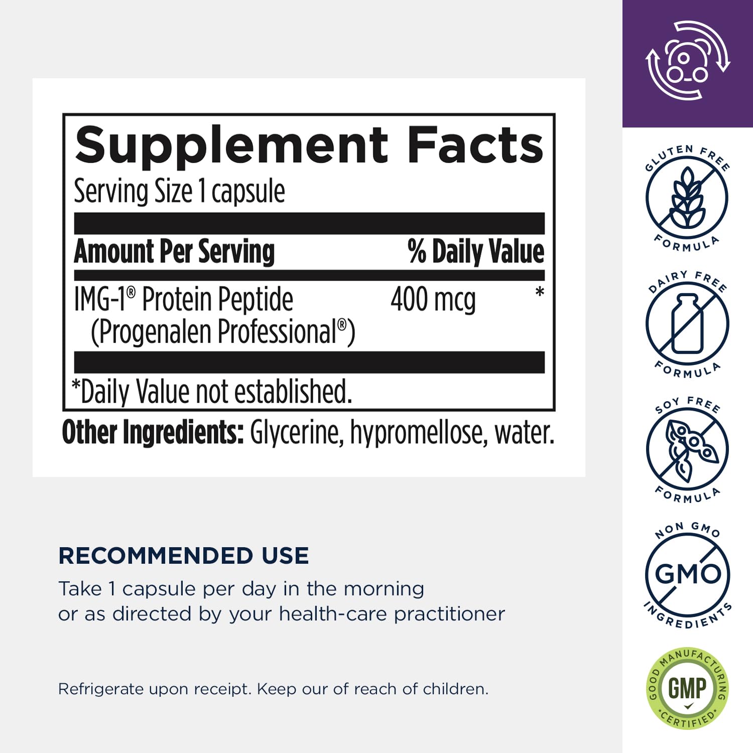 Designs for Health Progenalen Pro Peptide Supplement- Triple-Action Formula Supporting Cellular Aging and Metabolism - Gluten Free (30 Capsules) - Image 5