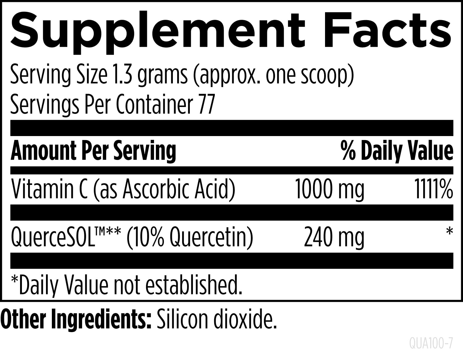 Designs for Health Quercetin-Ascorbate Powder - 240mg QuerceSOL™ Supplement - Vitamin C to Help Support Normal Histamine Response - Easy Drink Add-in, Vegan (77 Servings / 100g) - Image 3