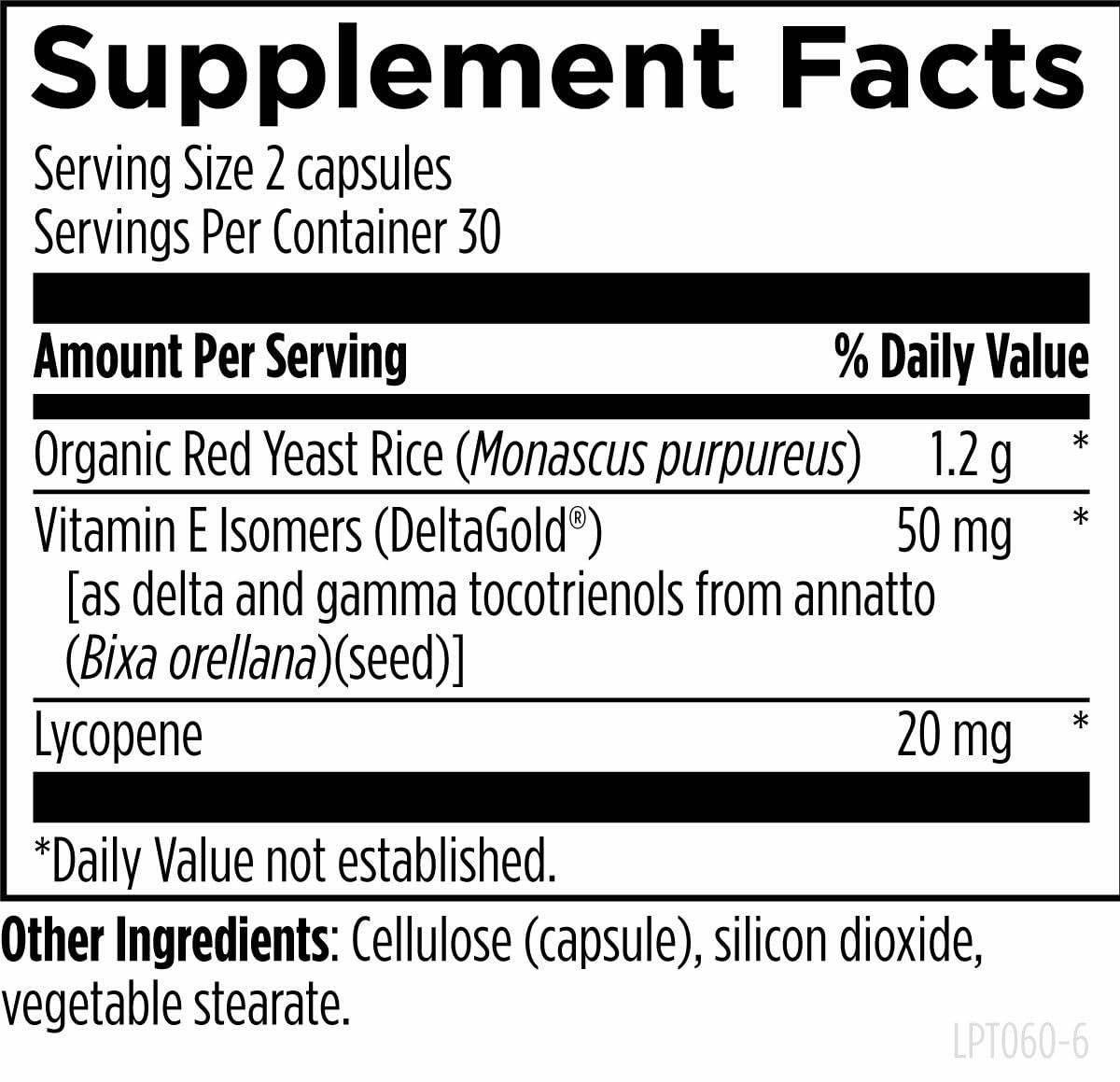 Designs for Health Red Yeast Rice with Tocotrienols + Lycopene - Lipotrienols RYR, 1200mg RYR to Support Cardiovascular Health + Maintenance of Lipid Levels in Normal Range - Vegan (60 Capsules) - Image 3